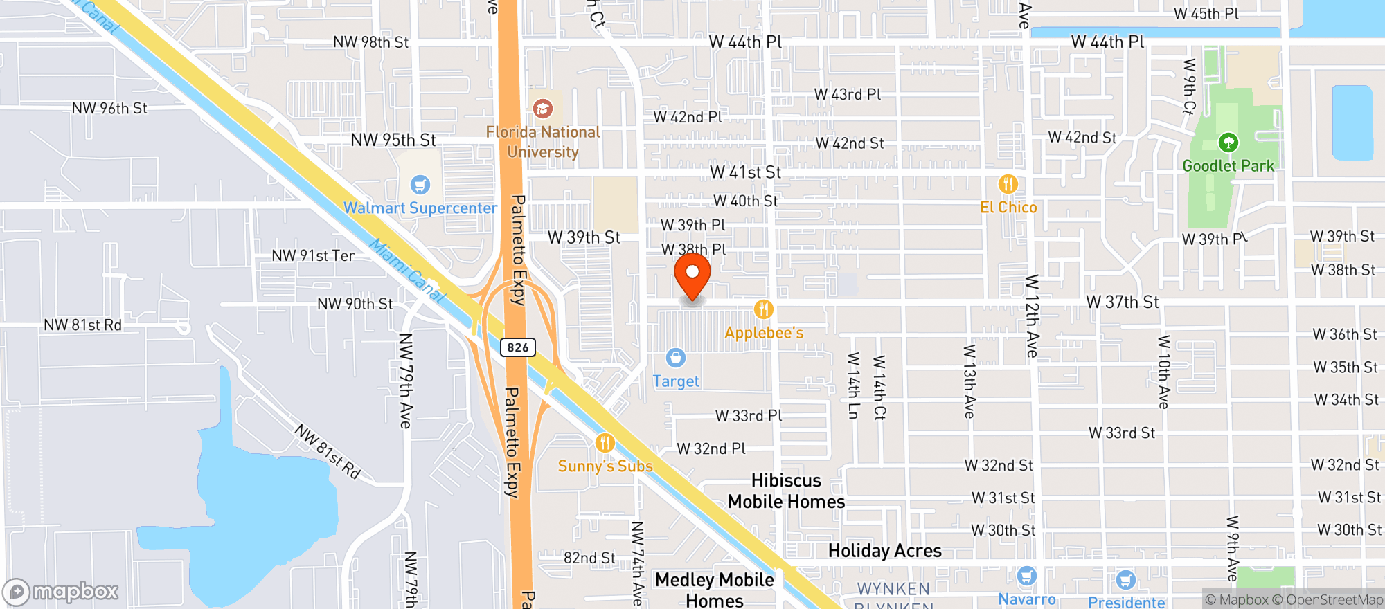 Map showing Target Store