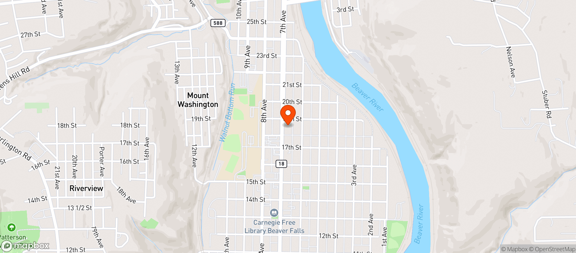 Map showing Beaver Brewing Company