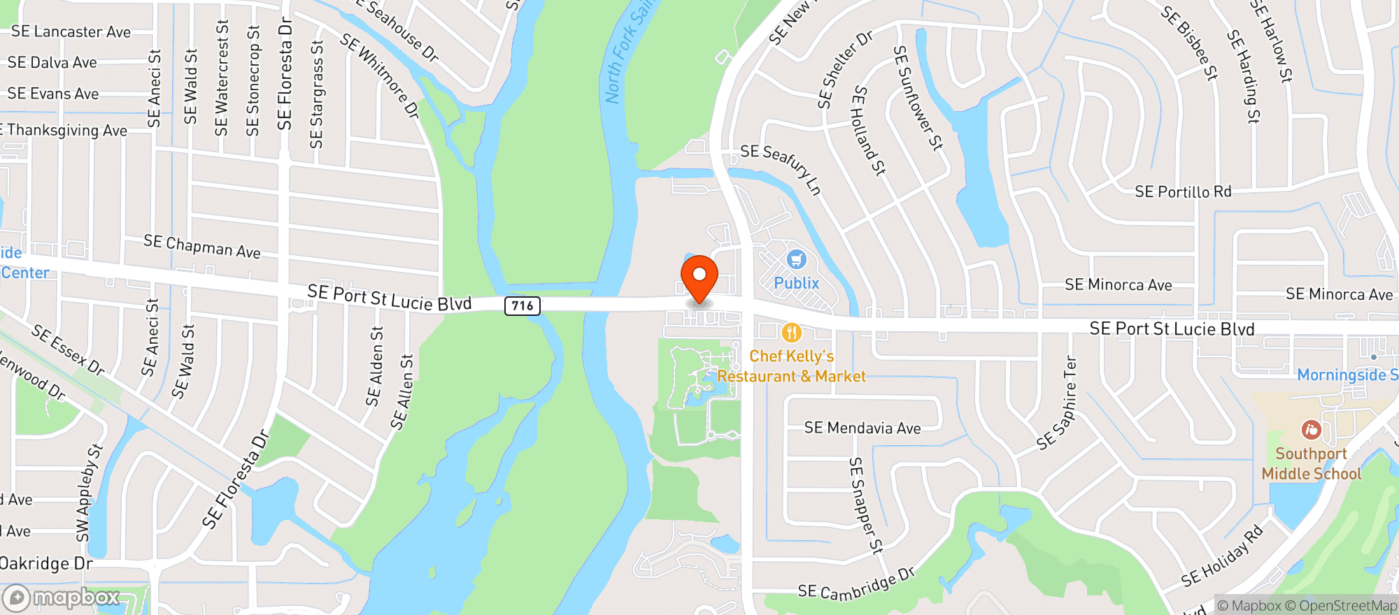 Map showing Babalus Cuban Cafe