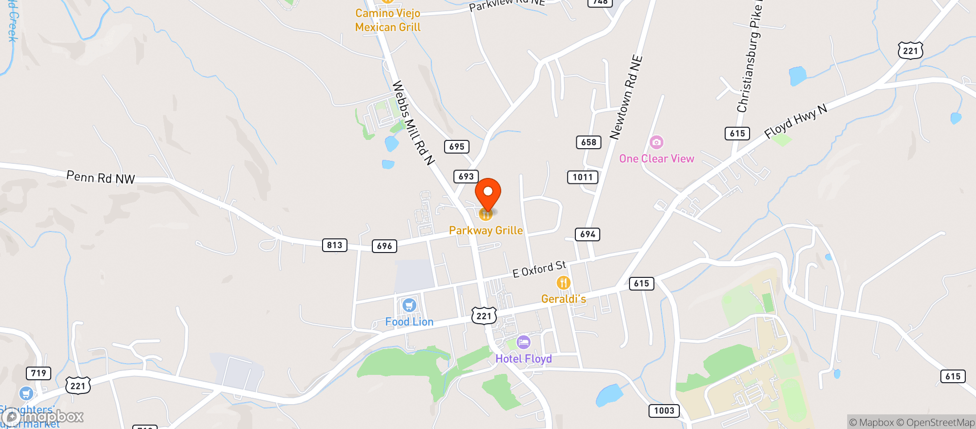 Map showing Harvest Moon Food Store