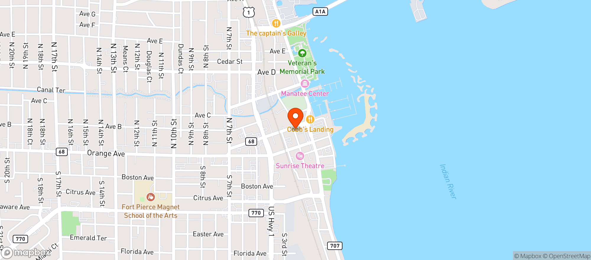 Map showing Sailfish Brewing Company - Tap Room