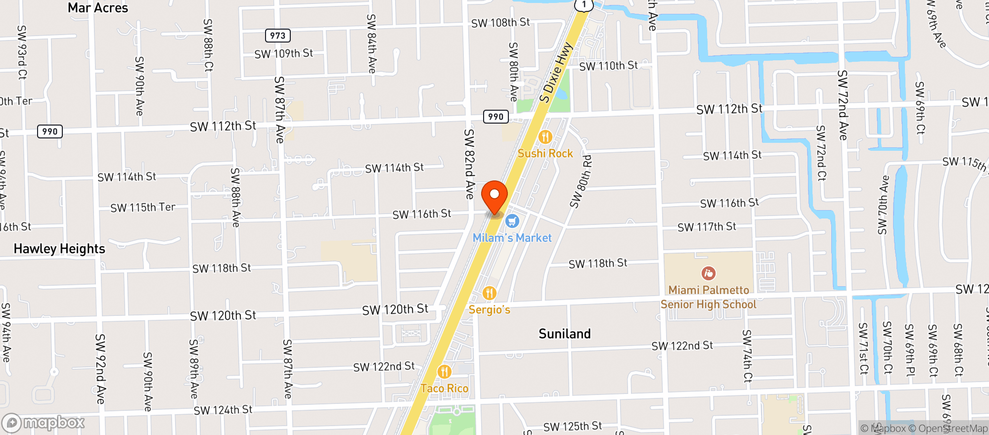 Map showing Vintage Liquors