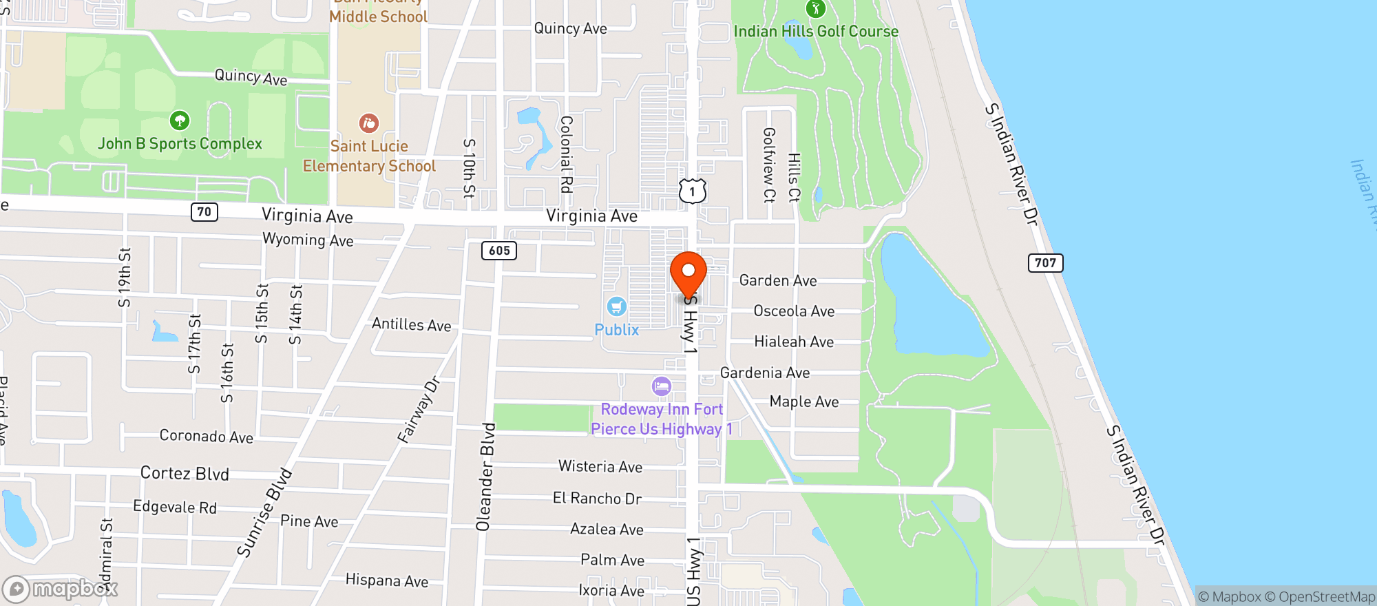 Map showing Publix