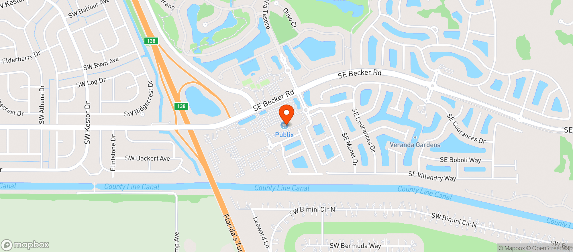 Map showing Publix