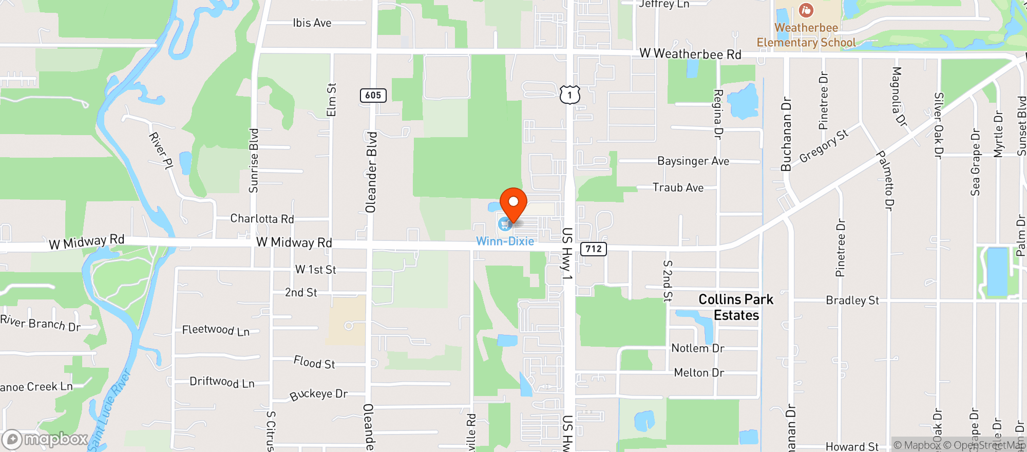 Map showing Winn Dixie