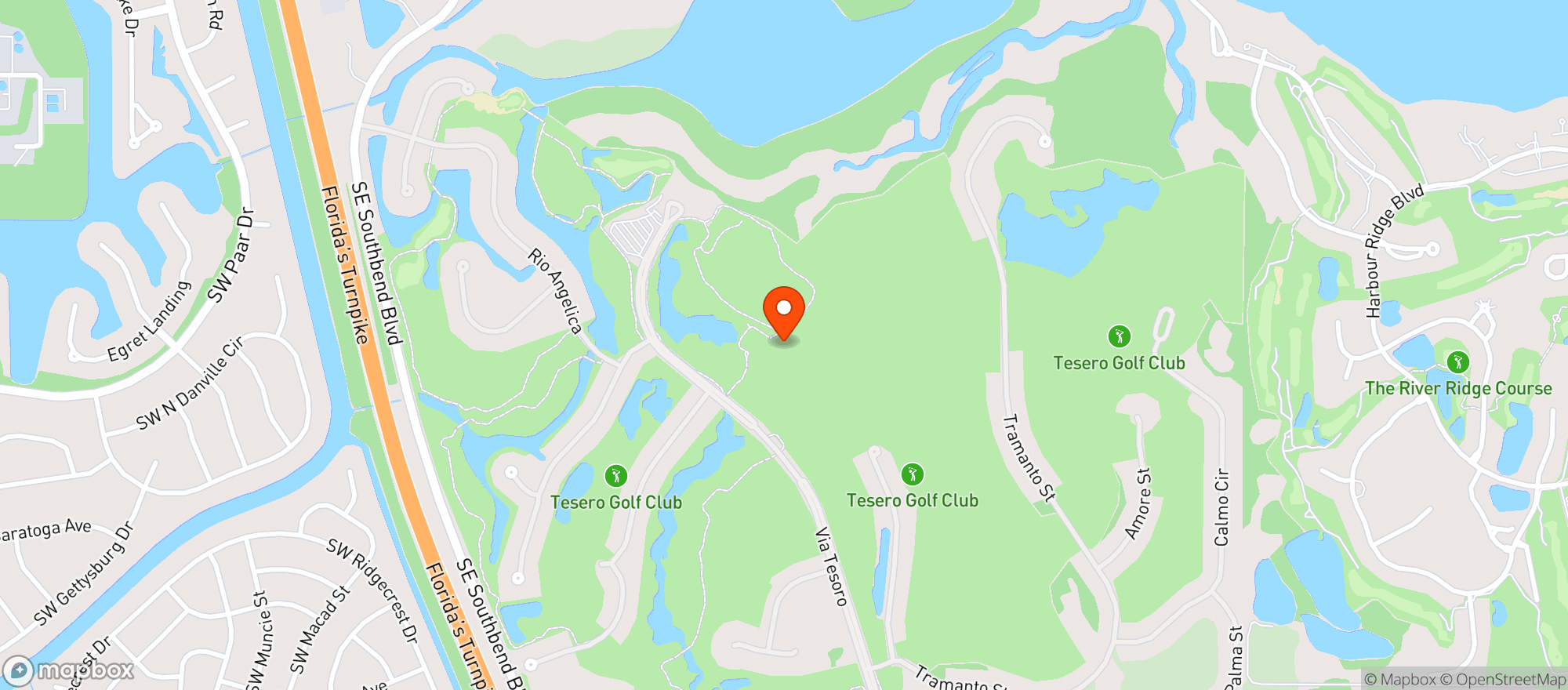 Map showing The Tesoro Club