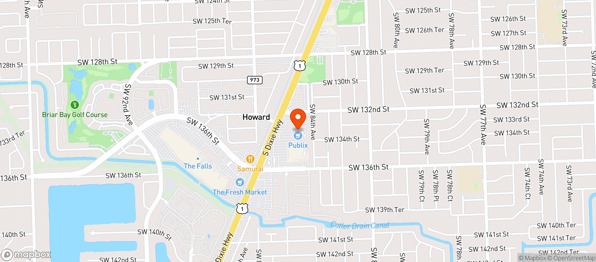 Map showing Publix