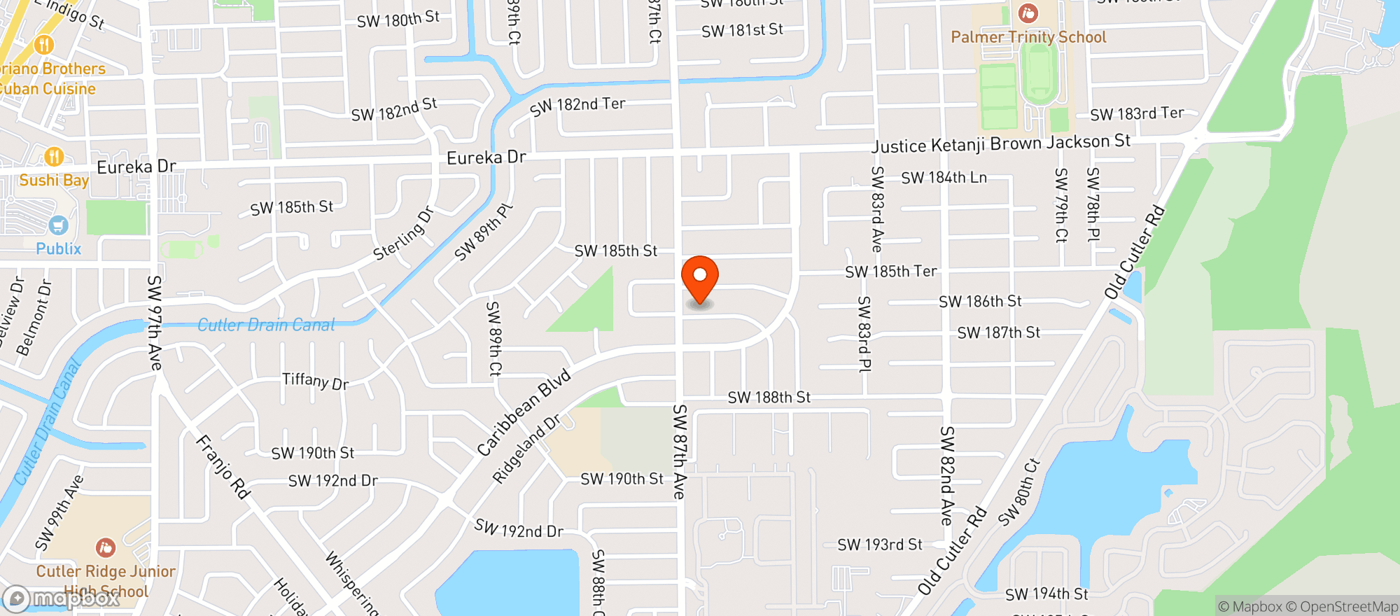 Map showing Publix