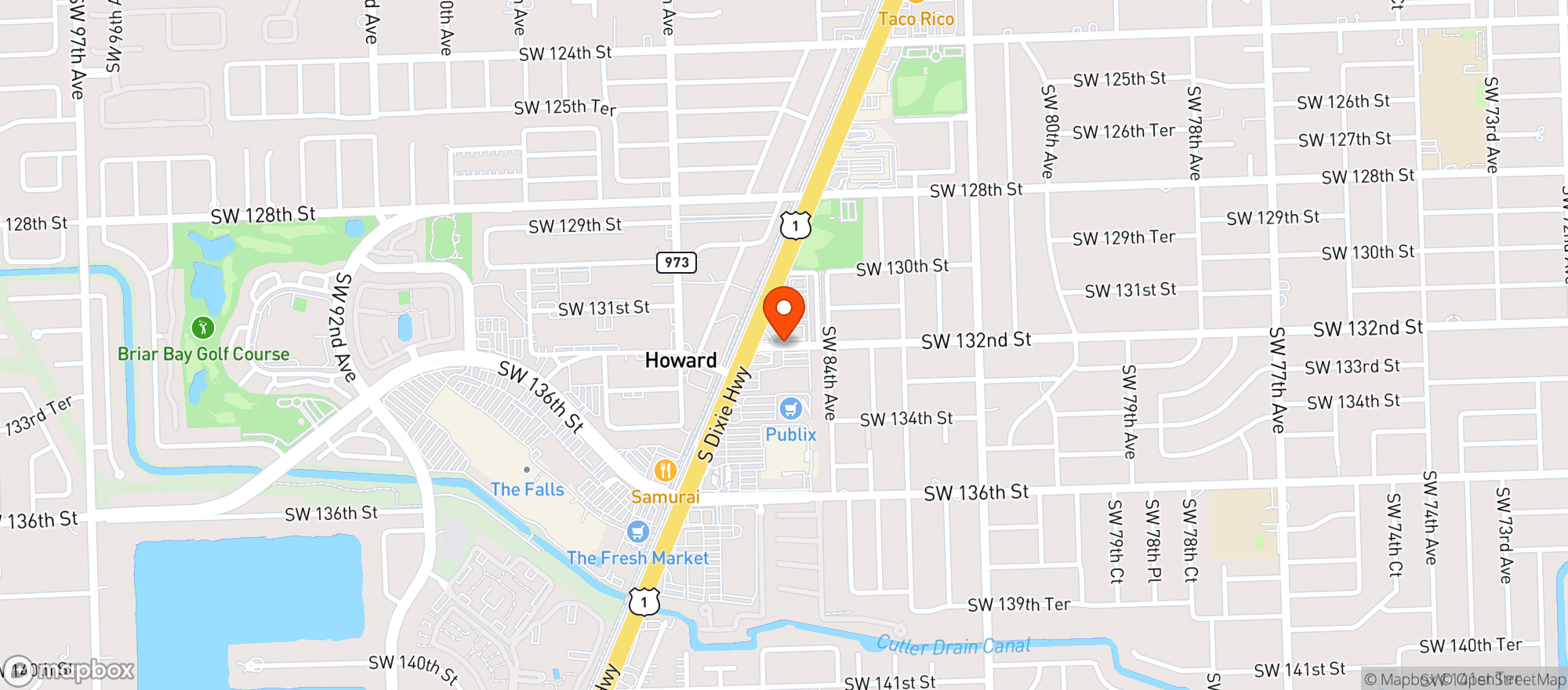 Map showing Guadalajara Mexican Restaurant