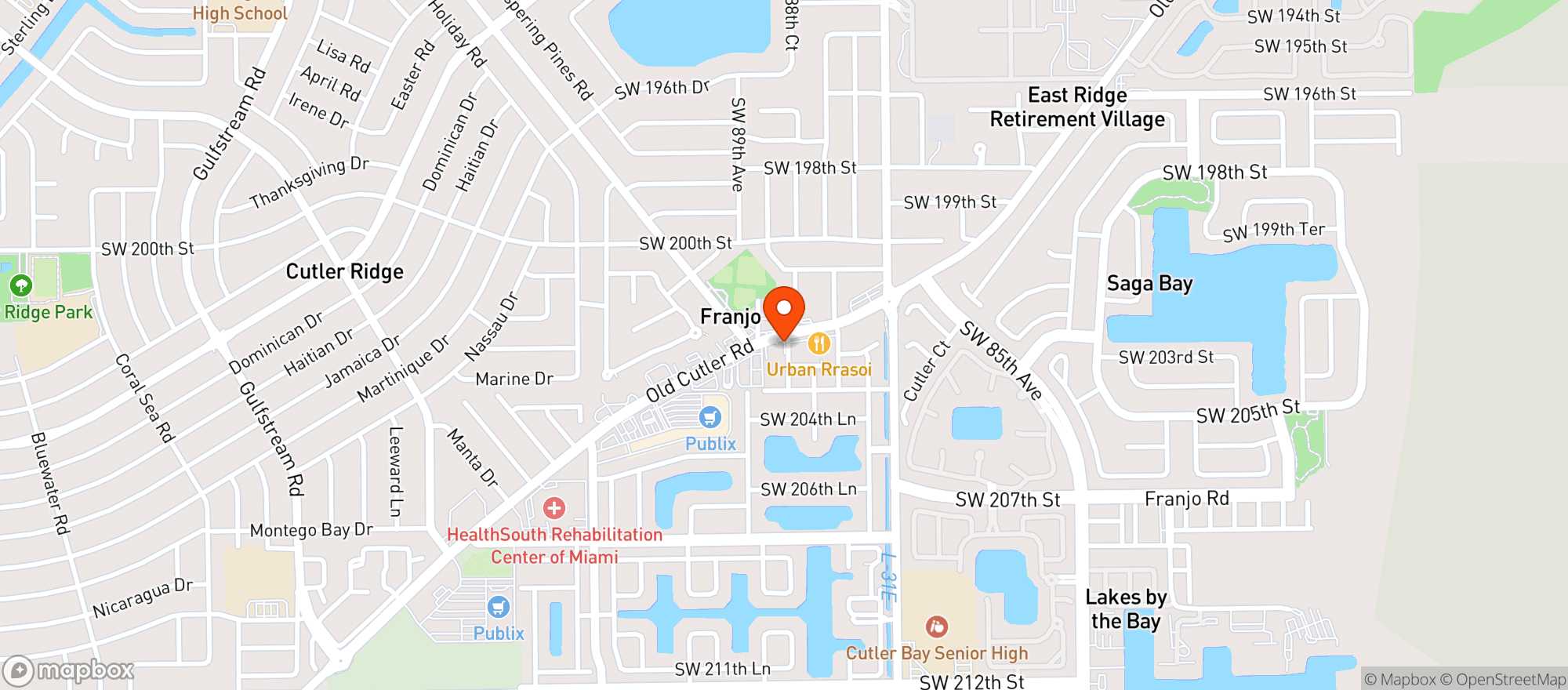 Map showing Cutler Bay Win & Liquor