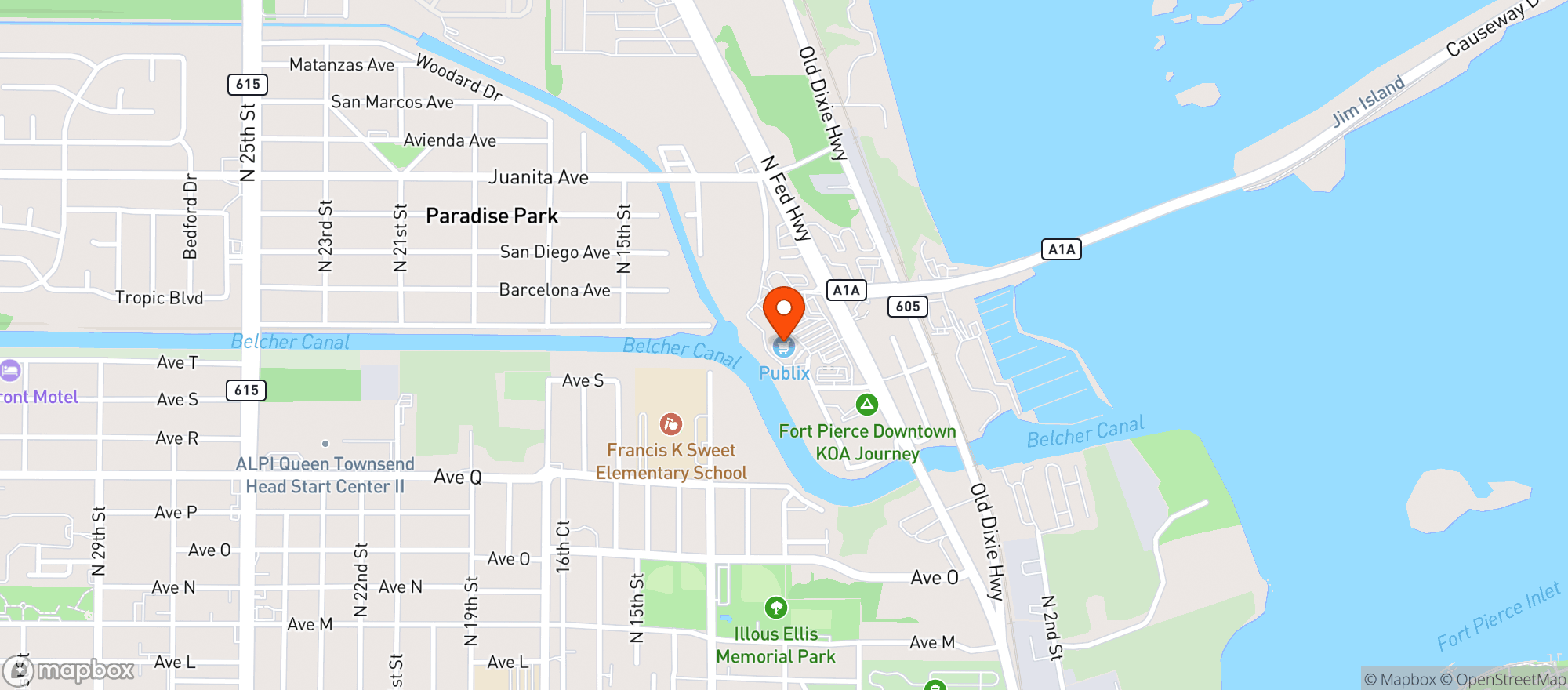 Map showing Publix
