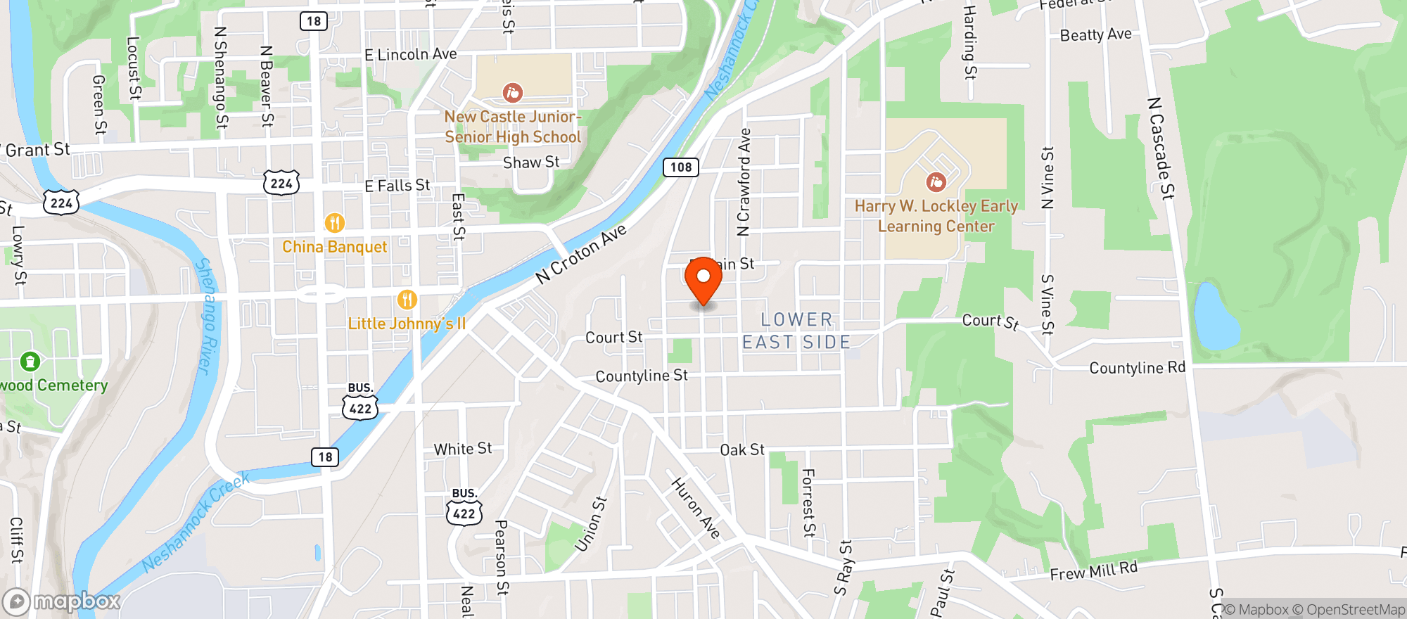 Map showing Beer 4 Less New Castle