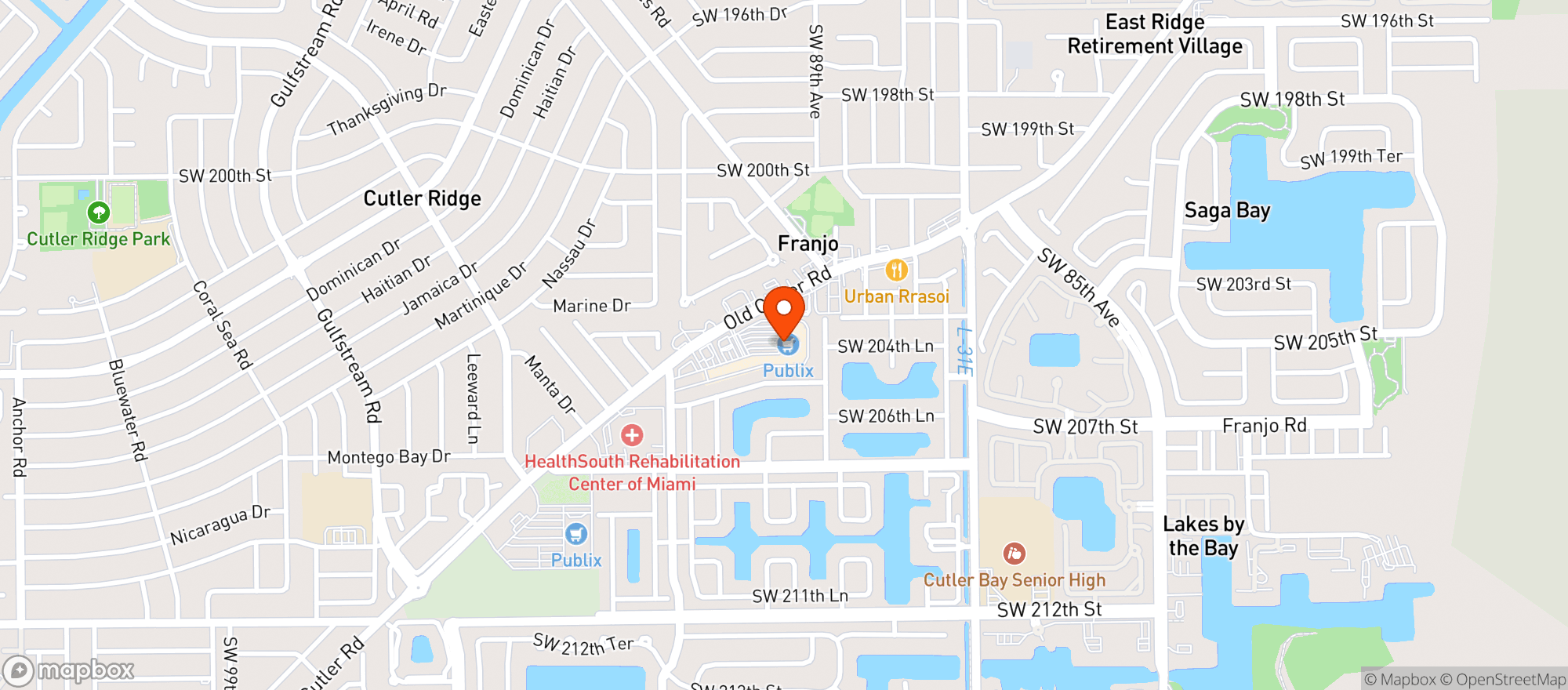 Map showing Publix