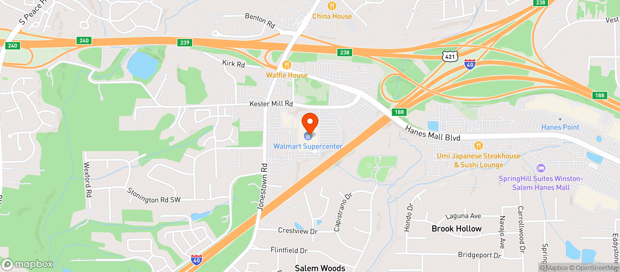 Map showing Walmart Supercenter