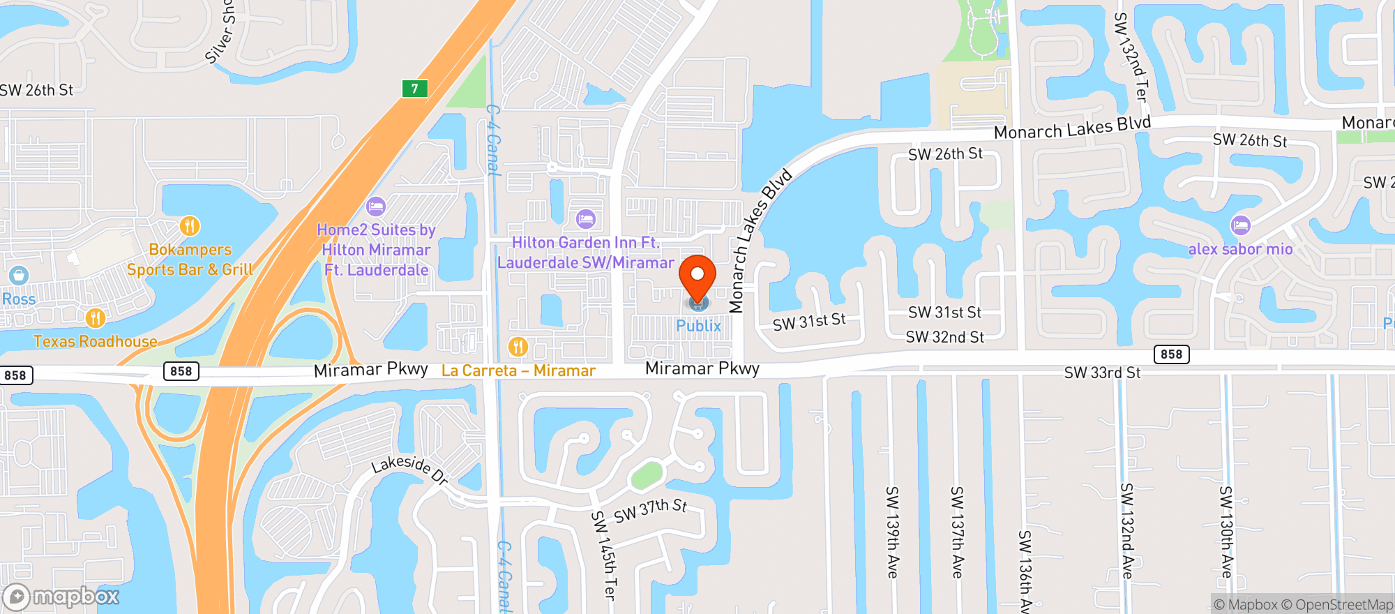 Map showing Publix