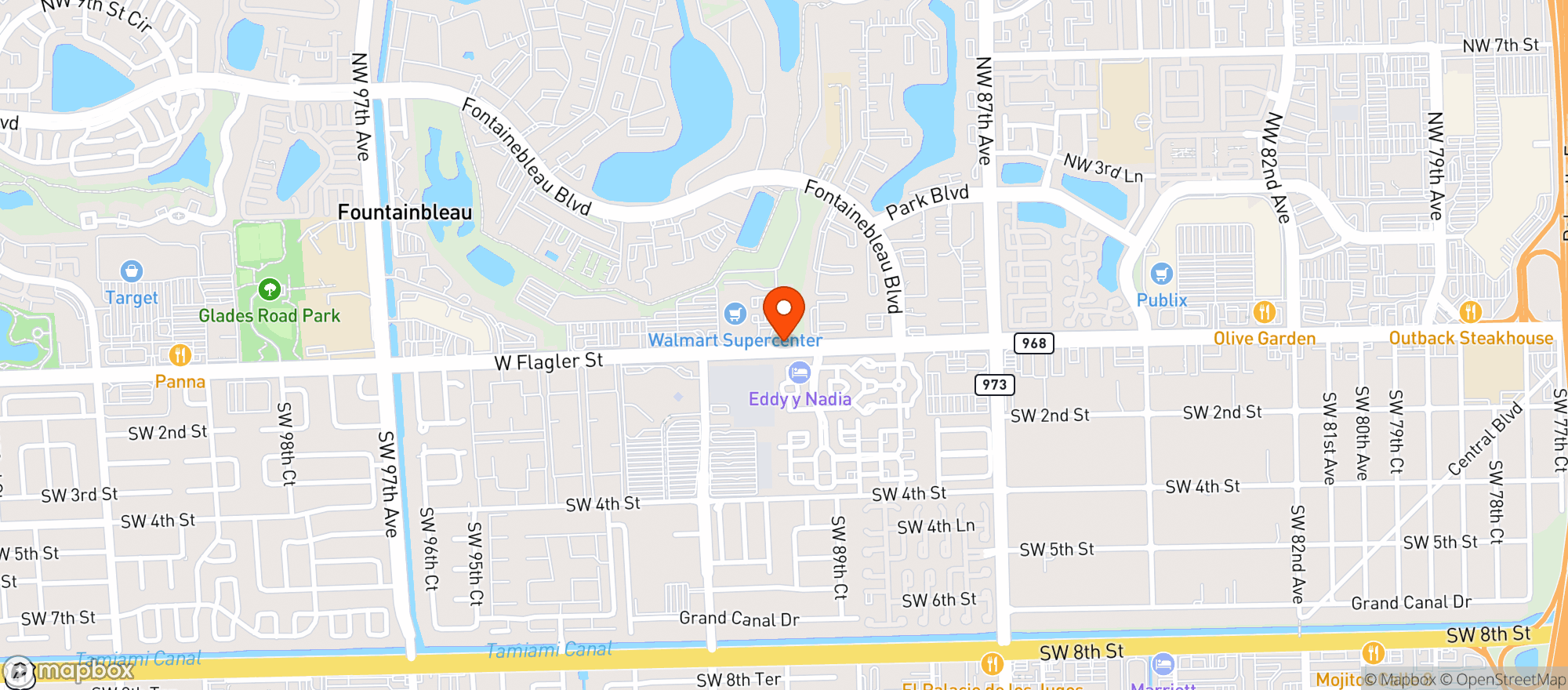 Map showing Texas Roadhouse
