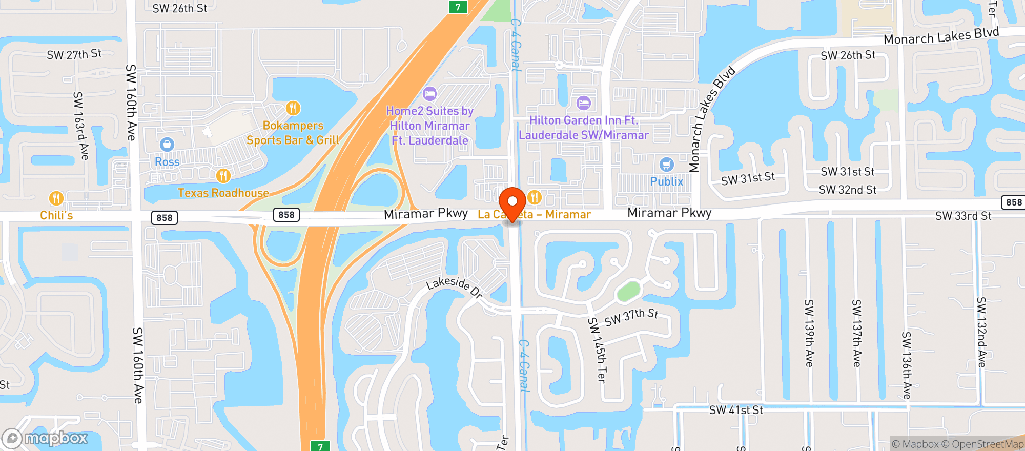 Map showing Broward Vapor Stores, Inc