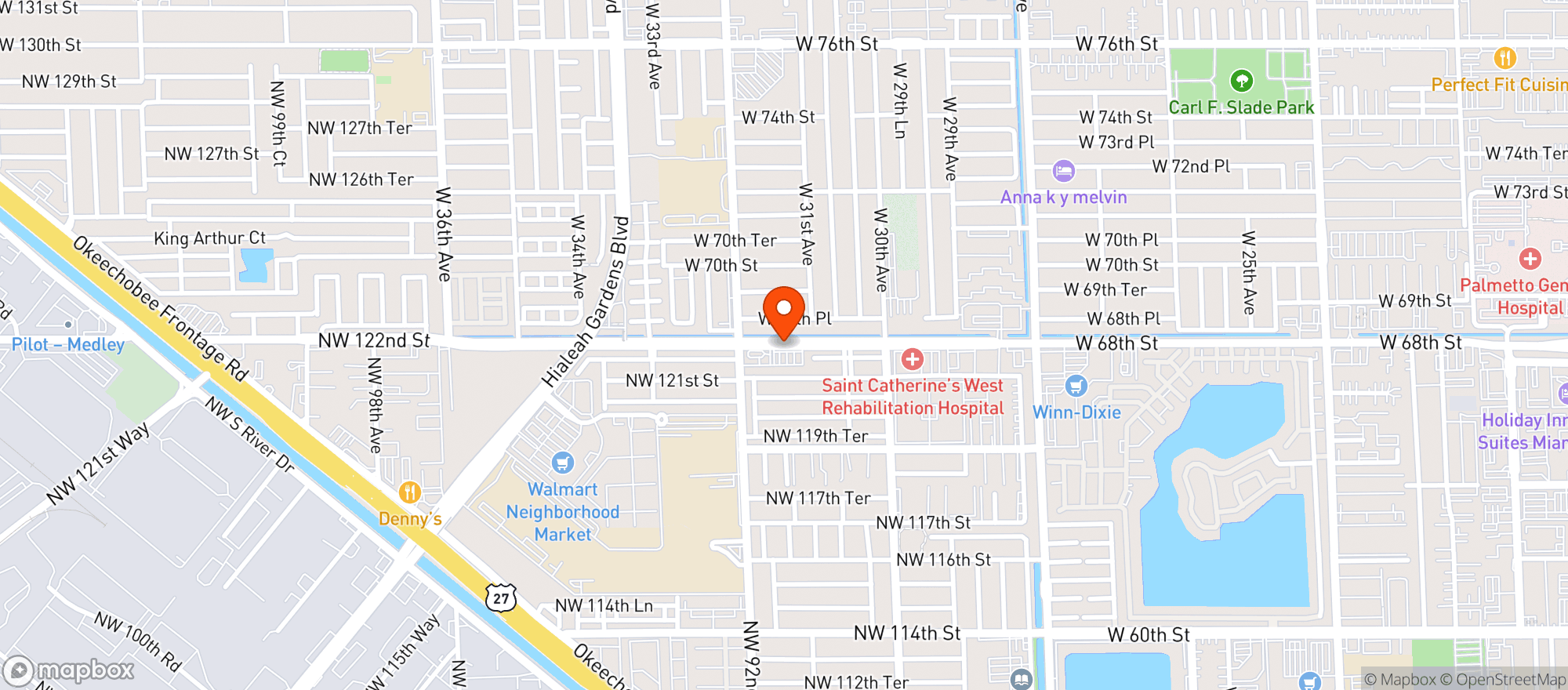 Map showing La Llave Supermarket