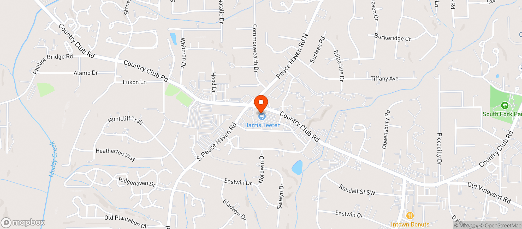 Map showing Harris Teeter