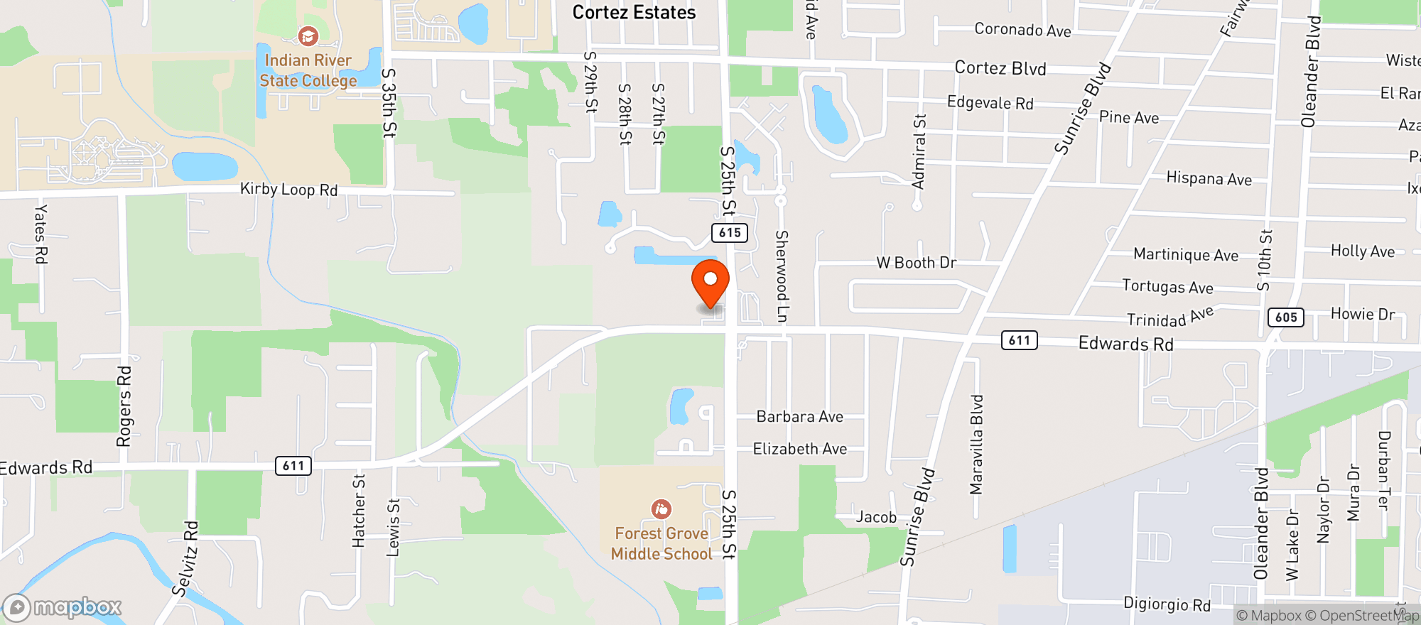 Map showing Fort Pierce Mobil