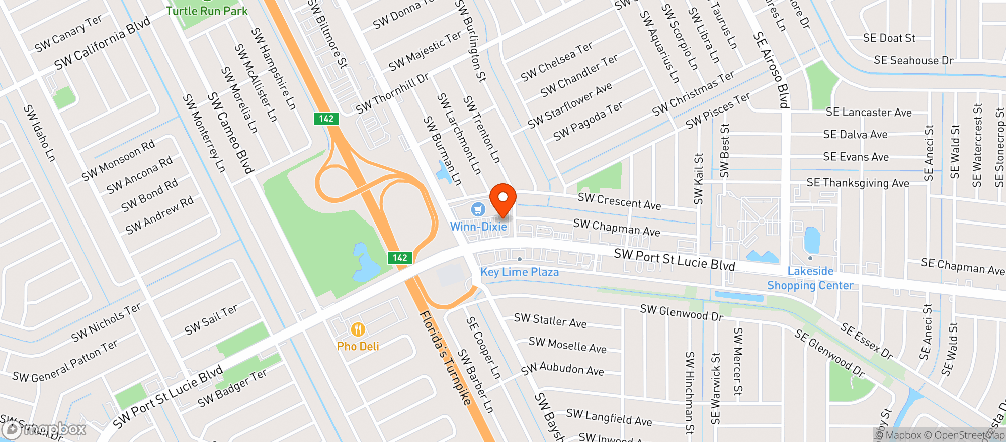 Map showing Winn Dixie Liquor #2398
