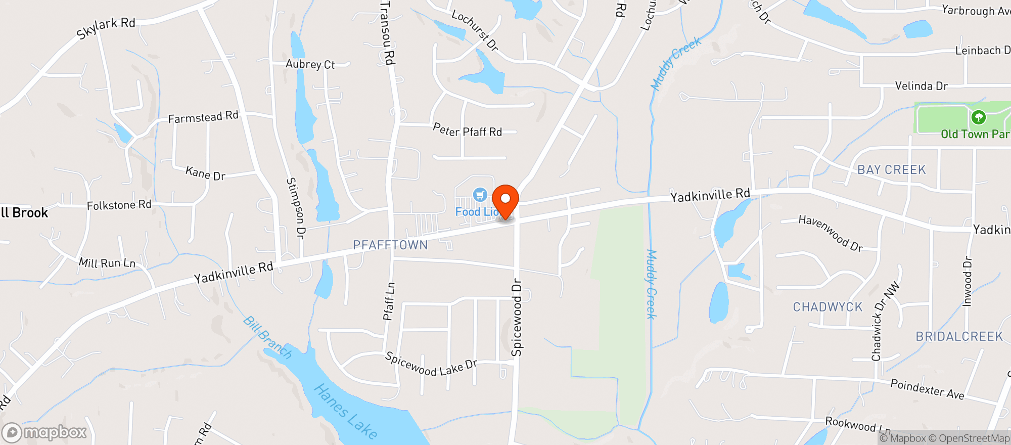 Map showing Quality Mart 59 (Pfafftown)