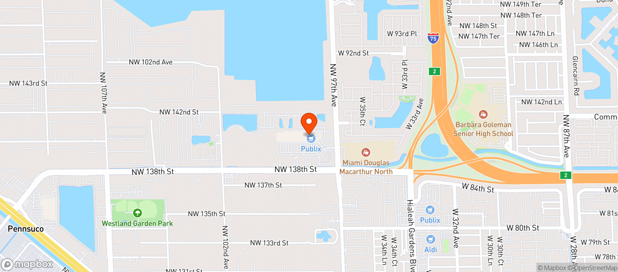 Map showing Publix