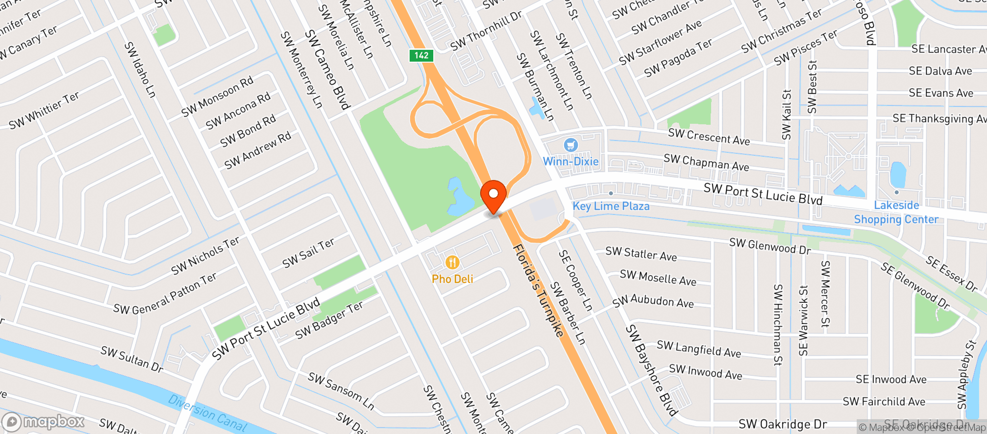 Map showing Cir K #7389