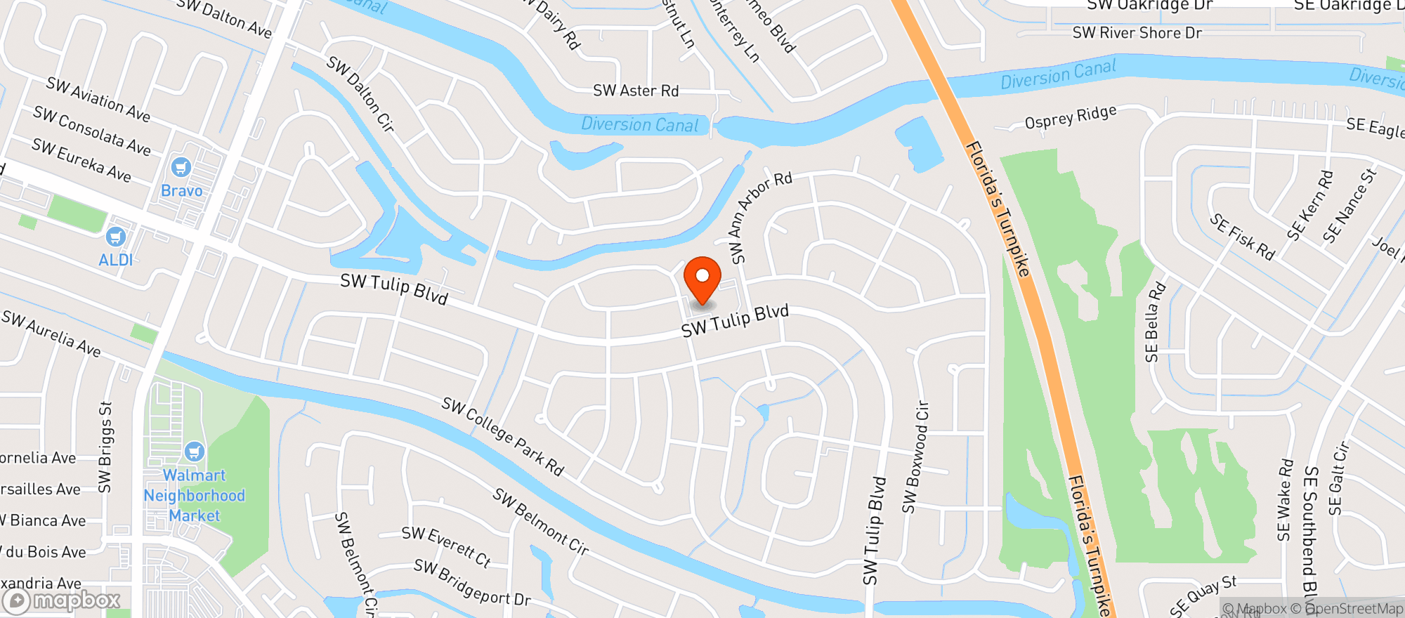 Map showing Tulip Express