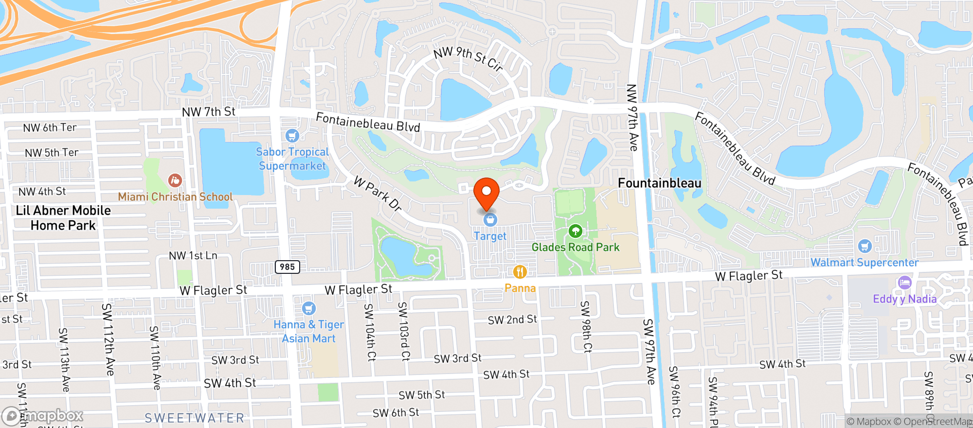 Map showing Target