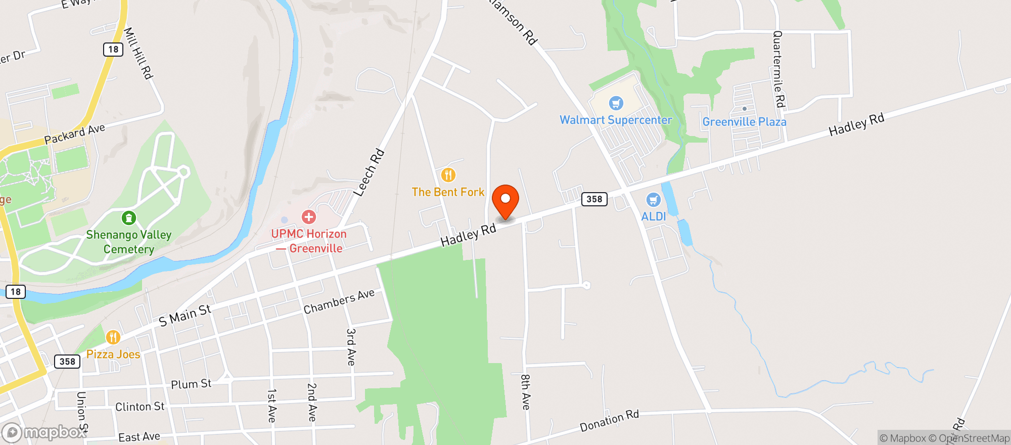 Map showing Greenville Beverage
