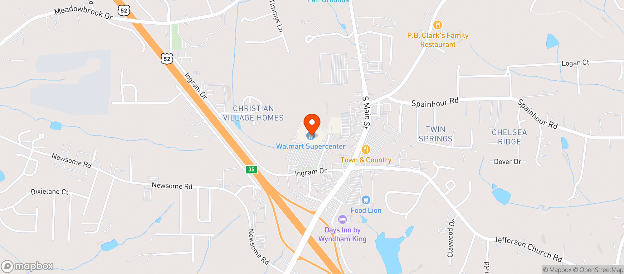 Map showing Walmart Supercenter