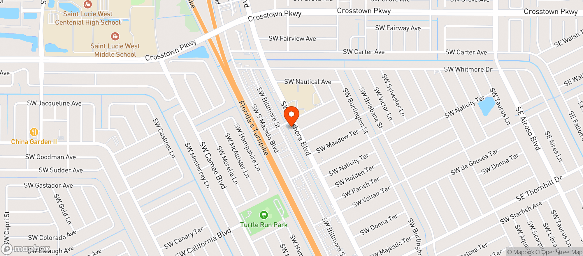 Map showing Bayshore Sunoco
