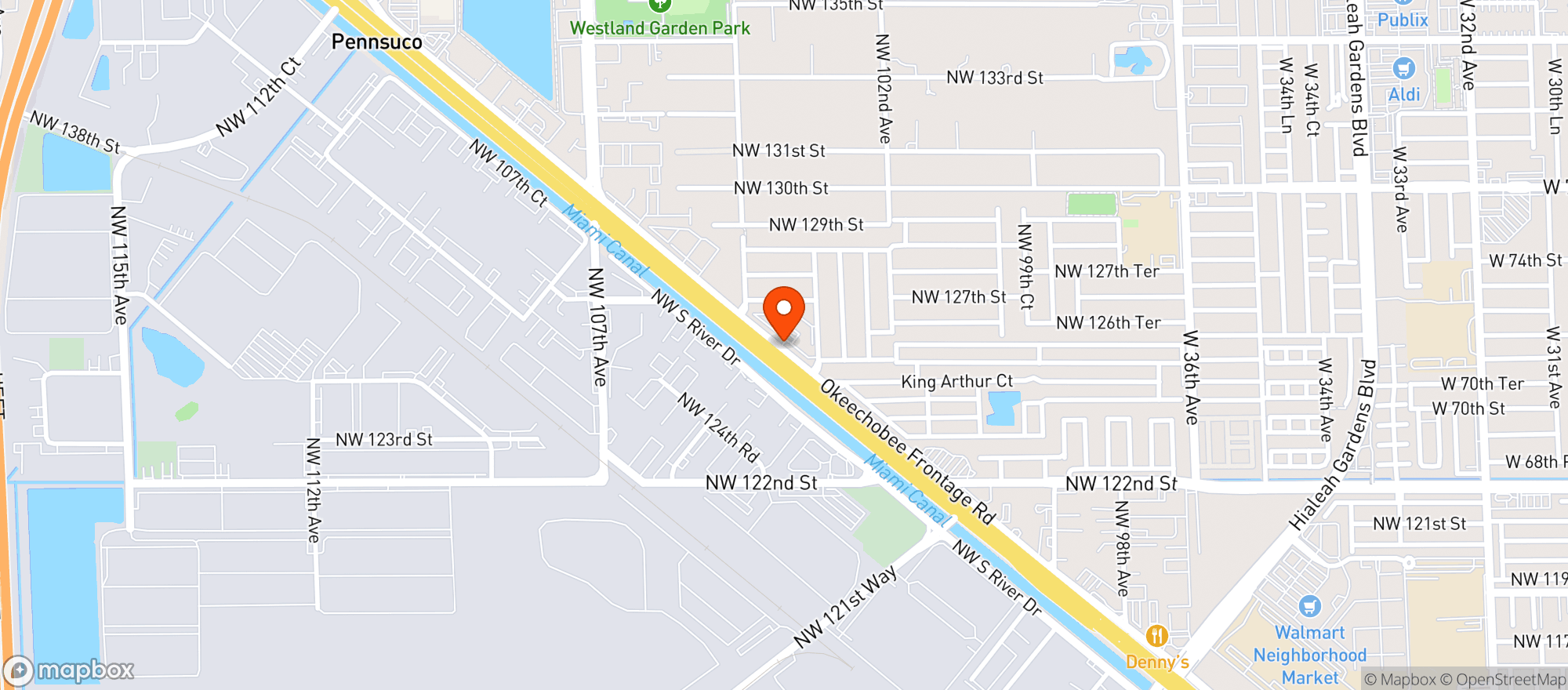 Map showing B & B Liquors