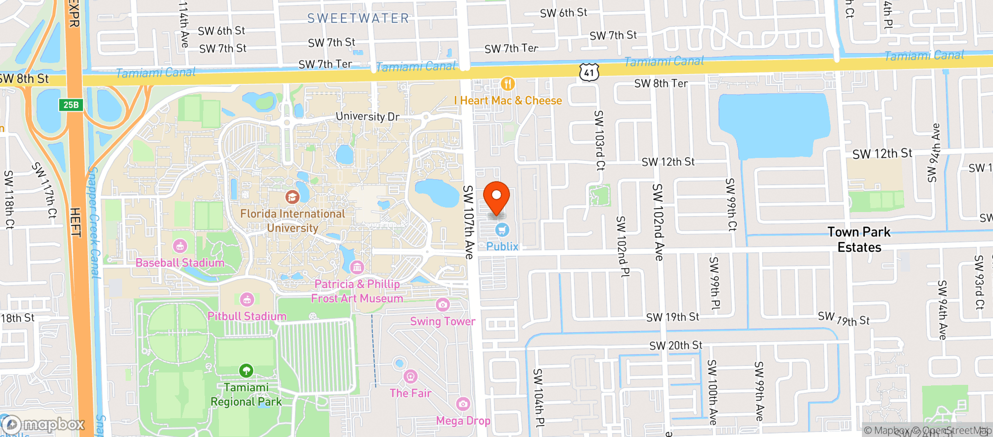 Map showing Publix