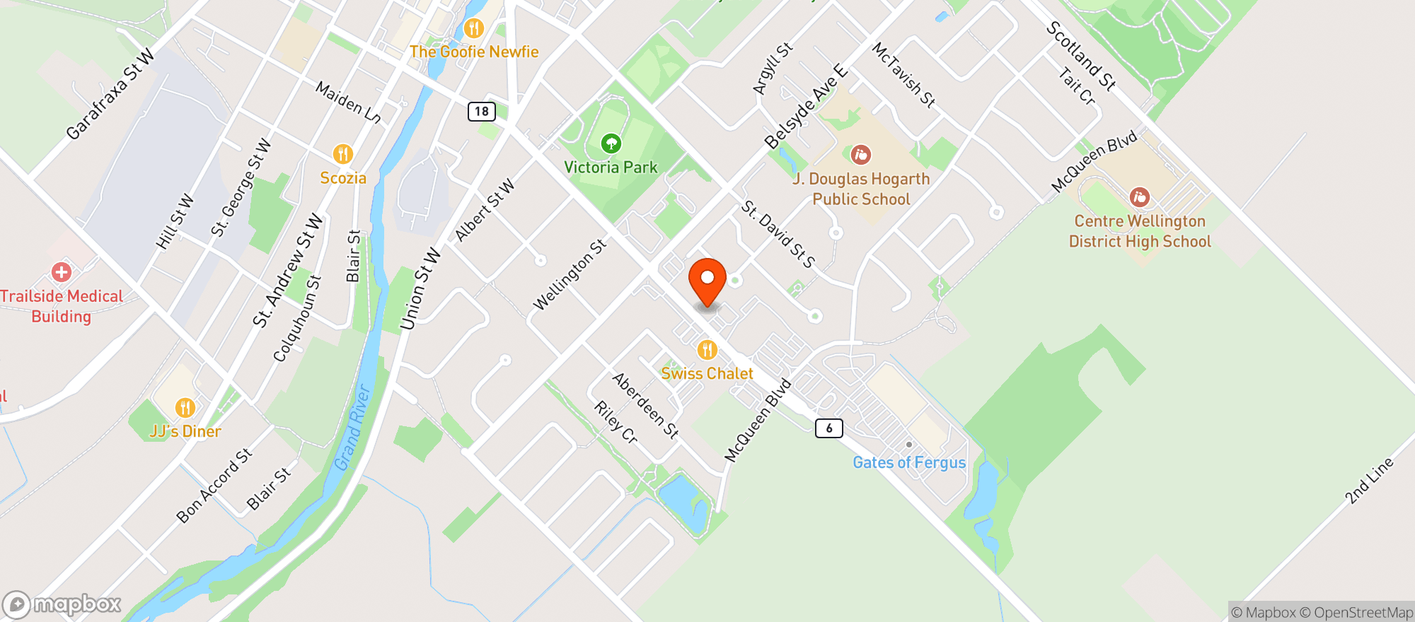 Map showing Zehrs Fergus Tower