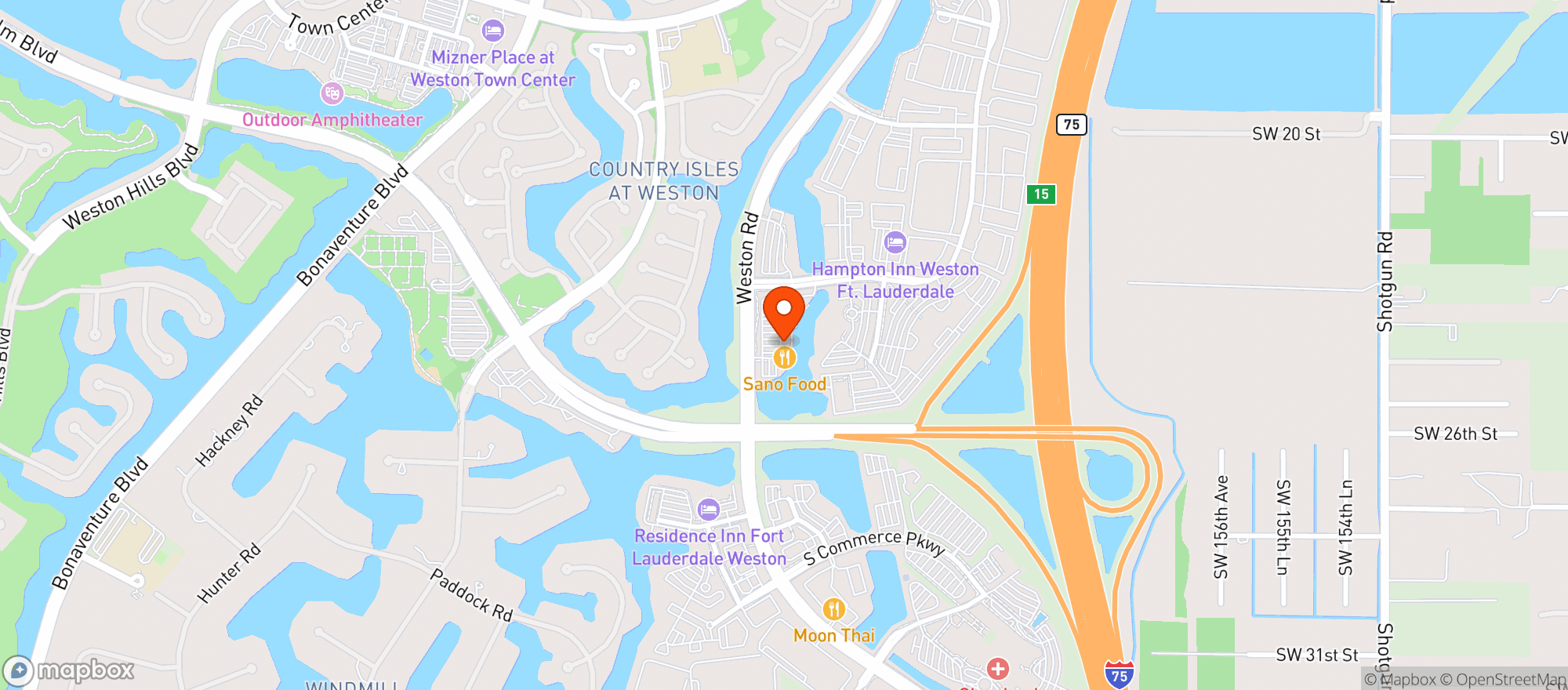 Map showing Primo Liquors - Weston