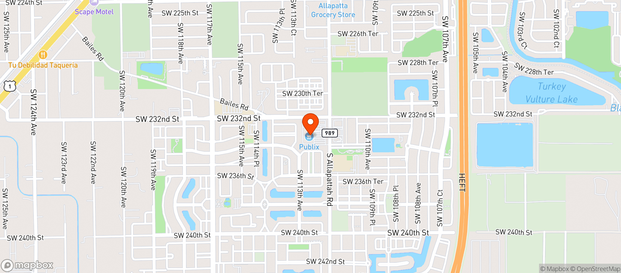 Map showing Publix