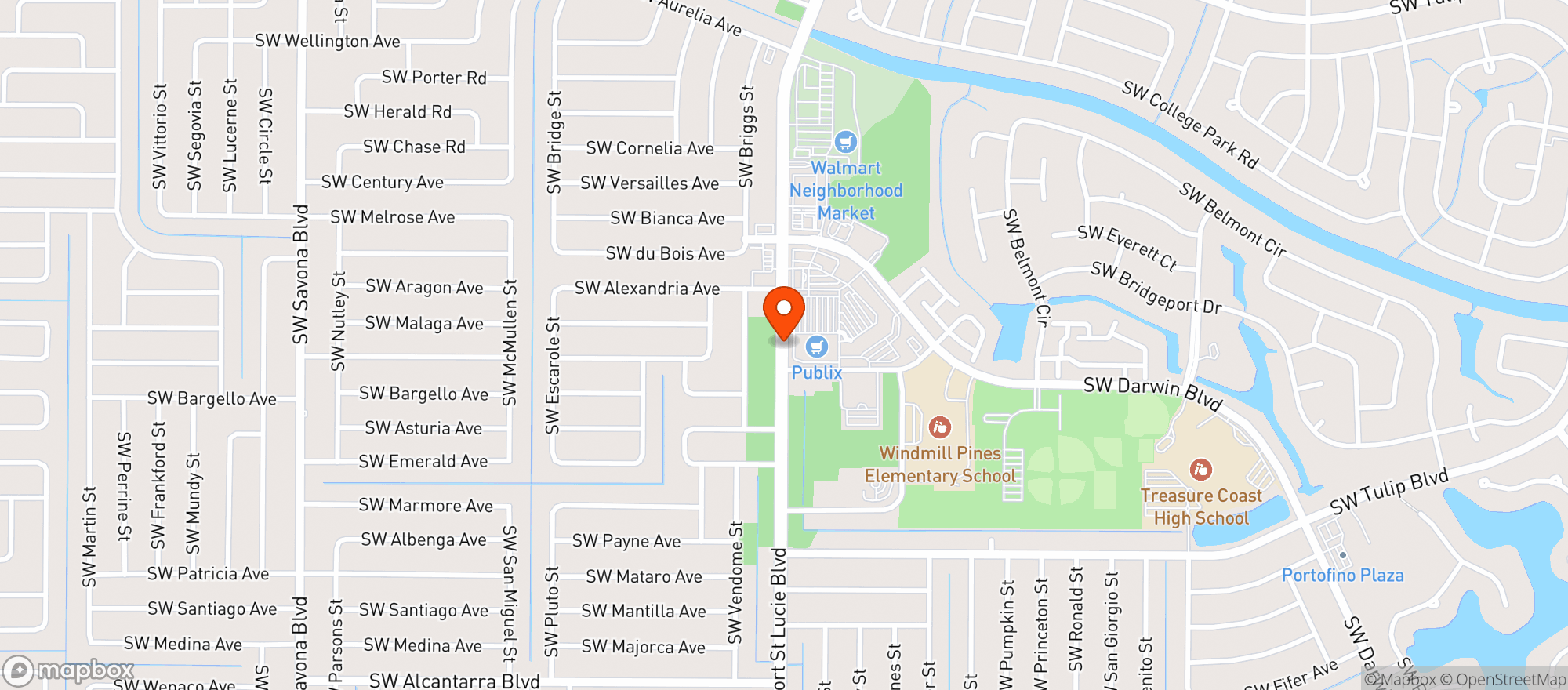 Map showing Publix Super Market