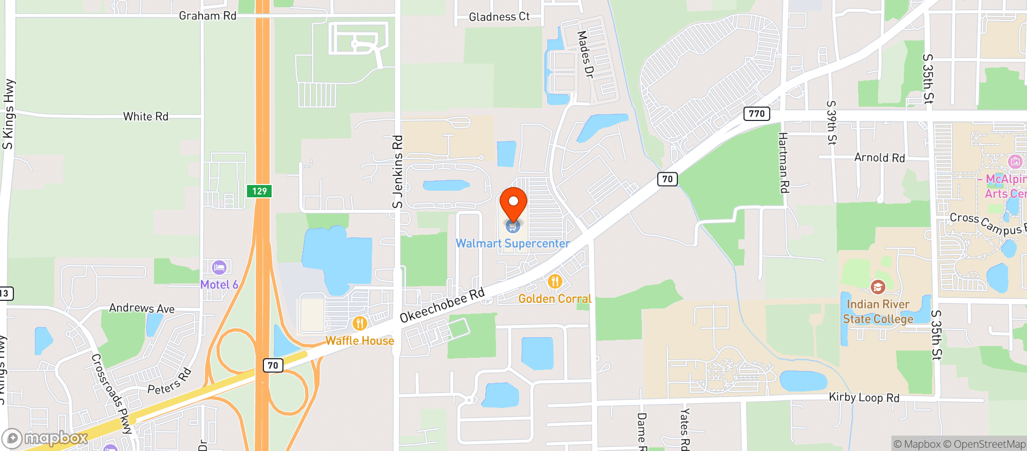 Map showing Walmart Supercenter