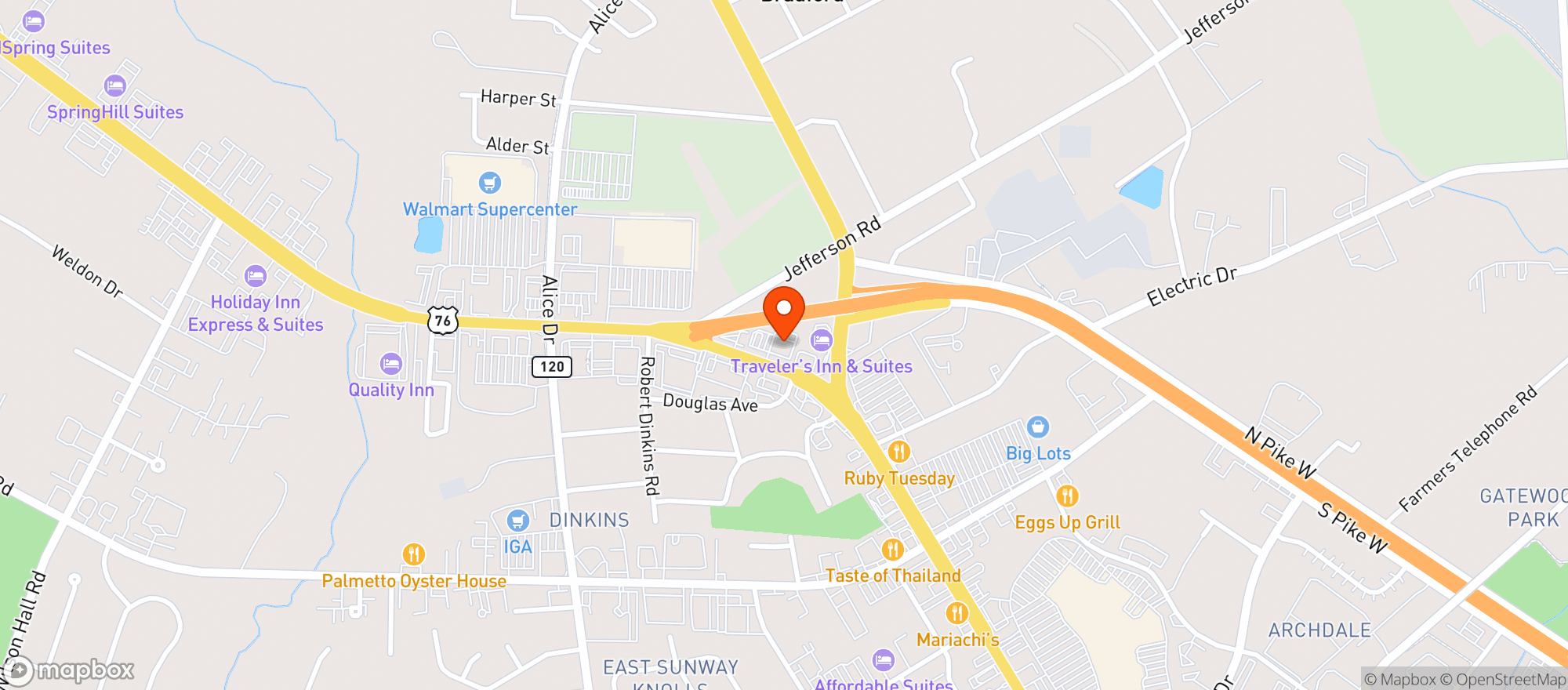Map showing Vitamin Shoppe - Sumter