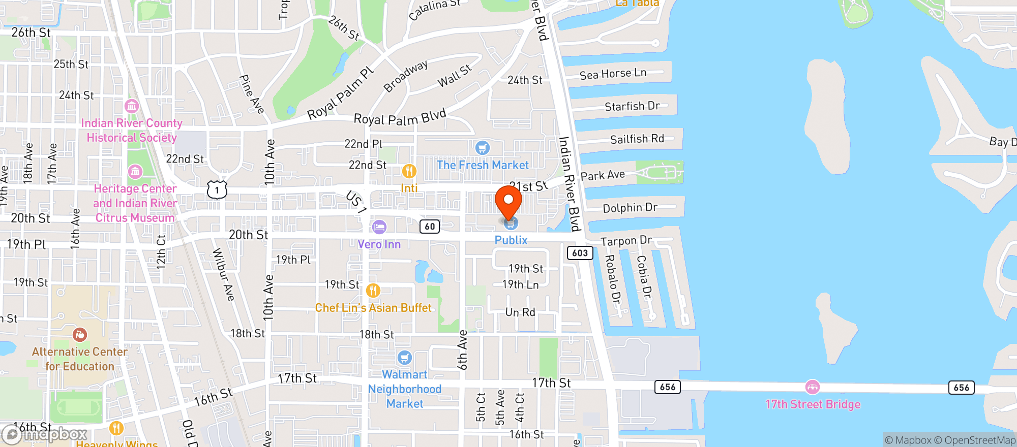 Map showing Publix