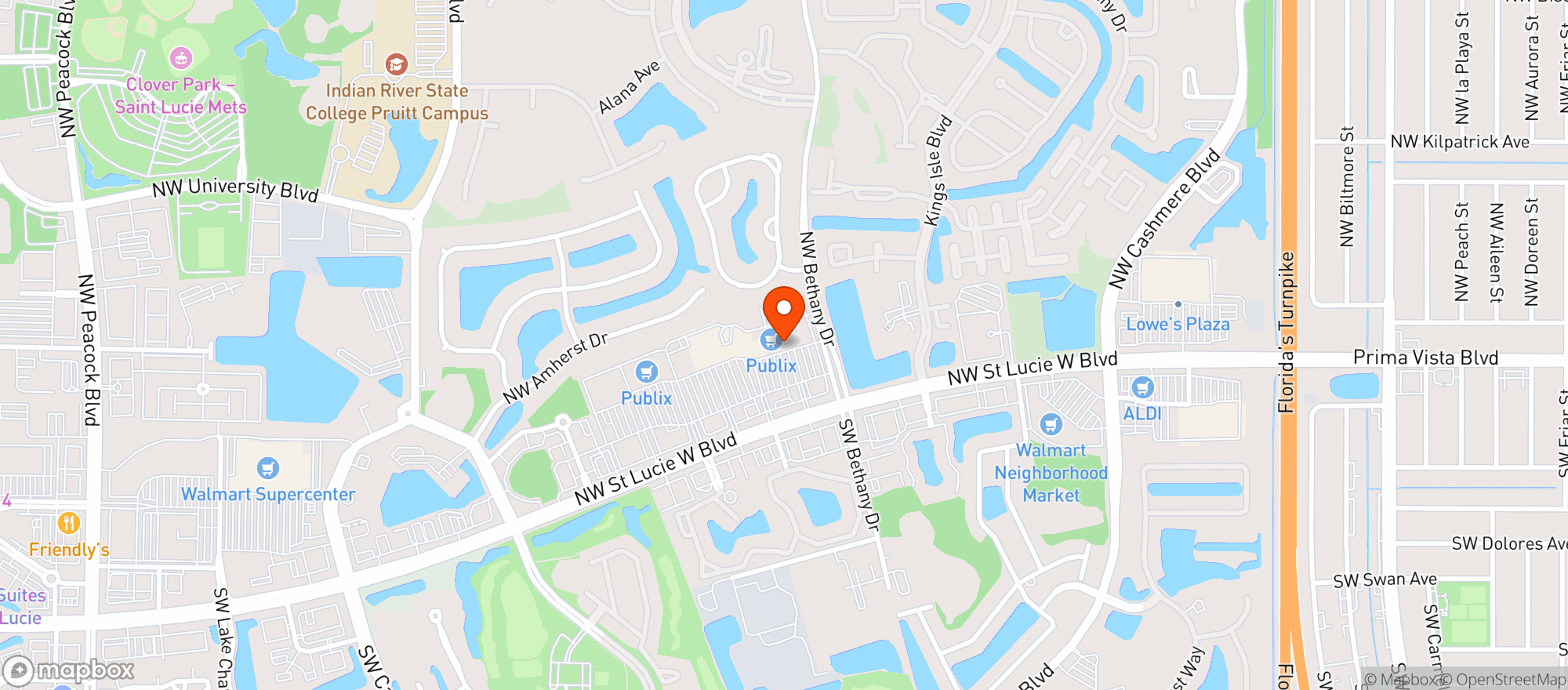 Map showing Publix