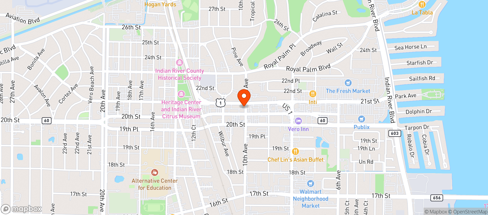 Map showing J & J Citgo