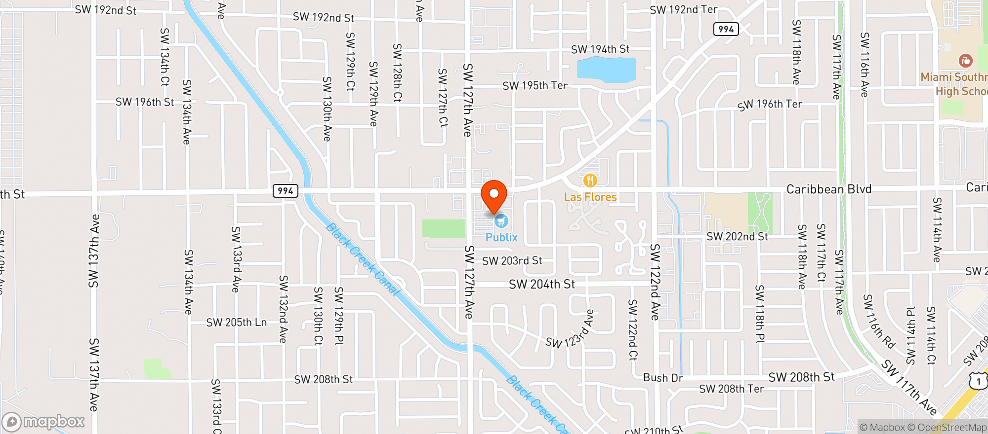 Map showing Publix