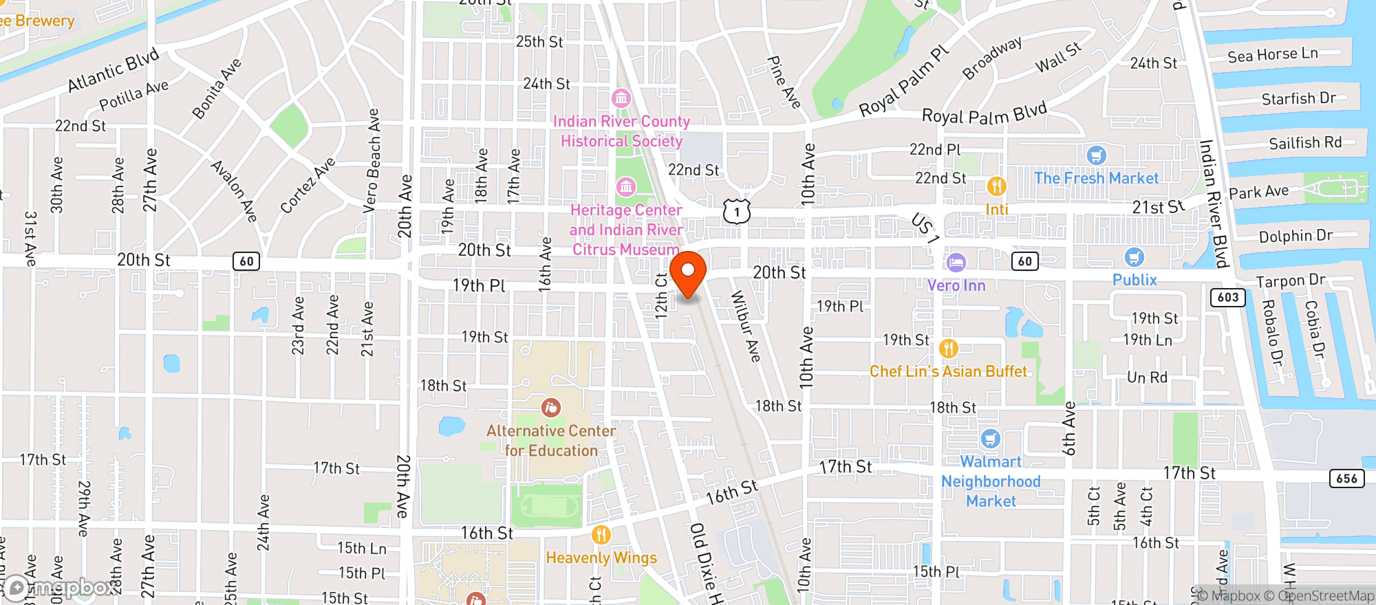Map showing American Icon Brewery