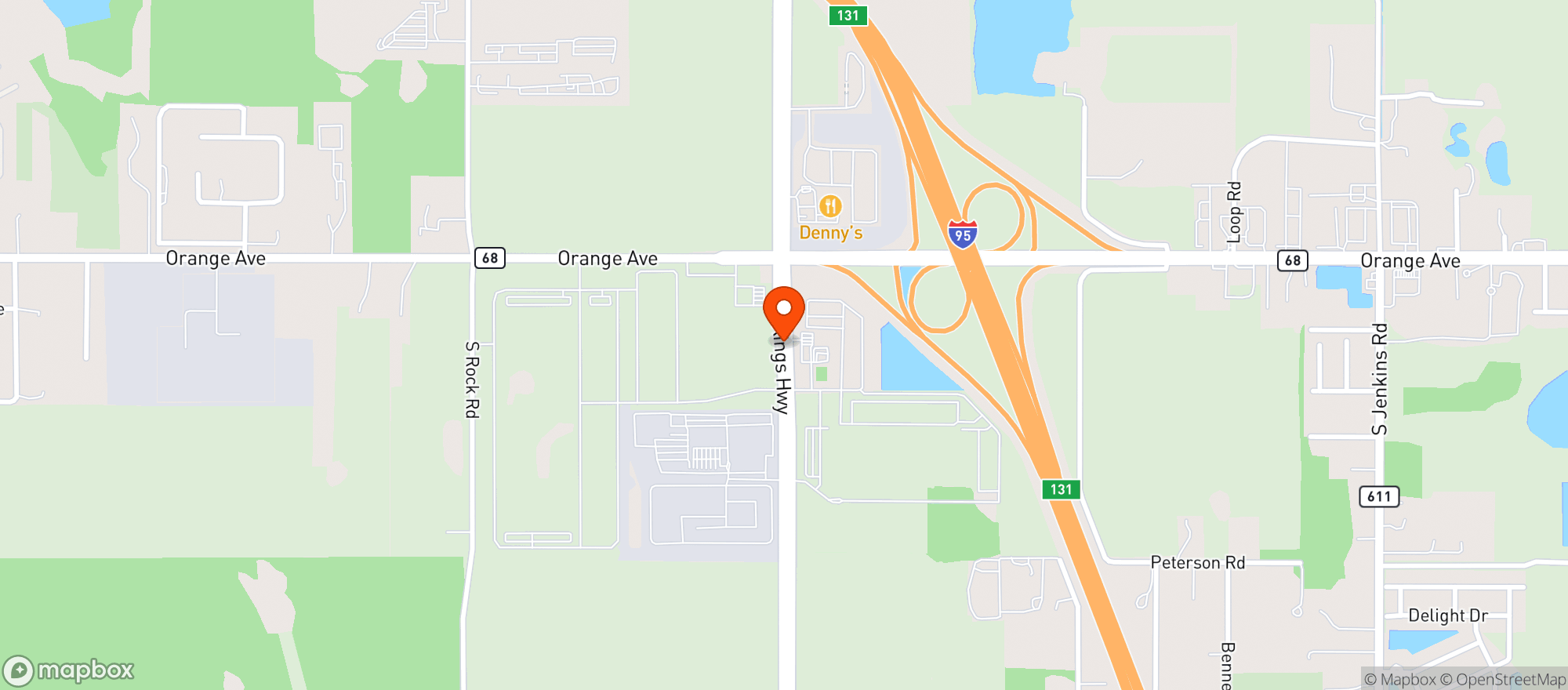 Map showing Loves Travel Stop