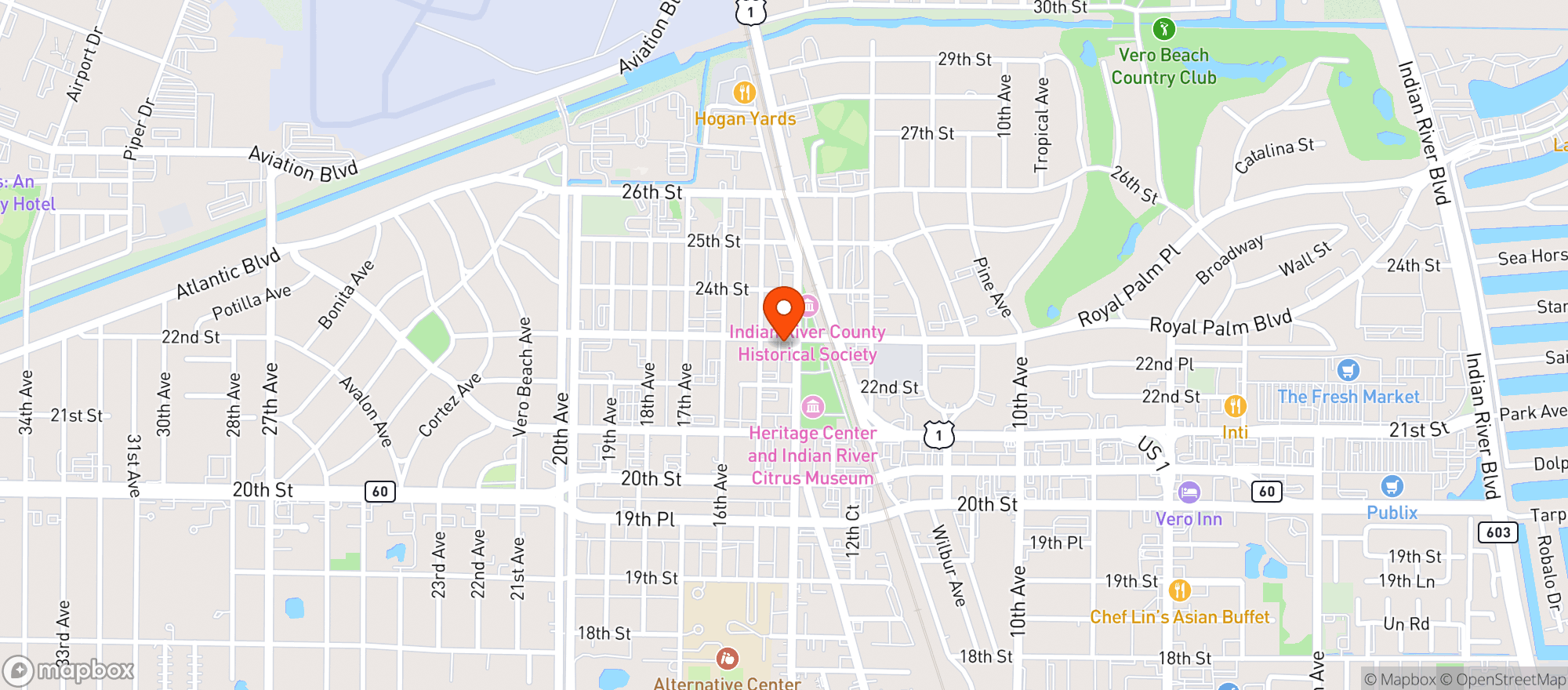 Map showing Vero Market & Smoke Shop