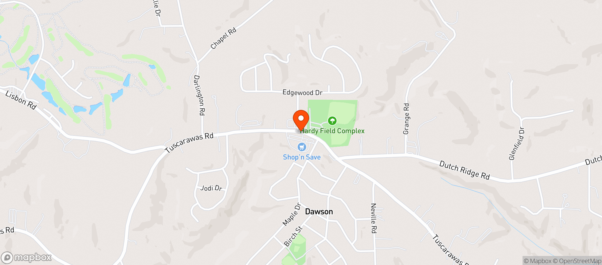 Map showing Shop N Save Beer & Wine