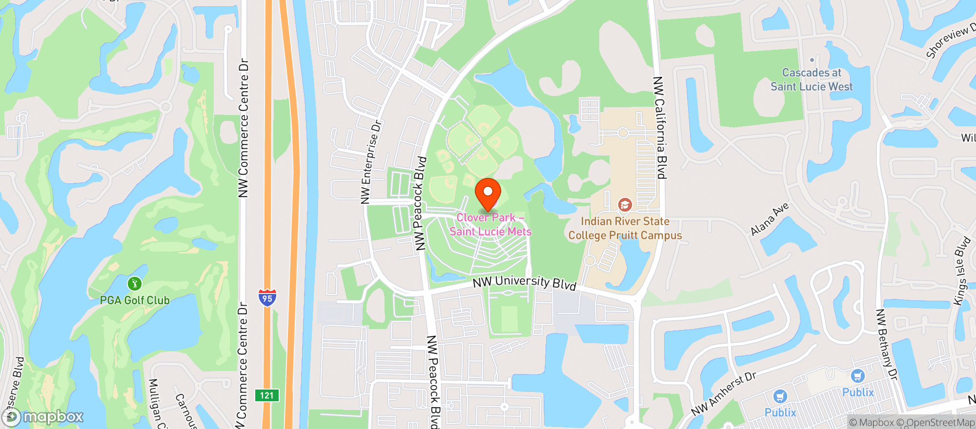 Map showing Clover Park